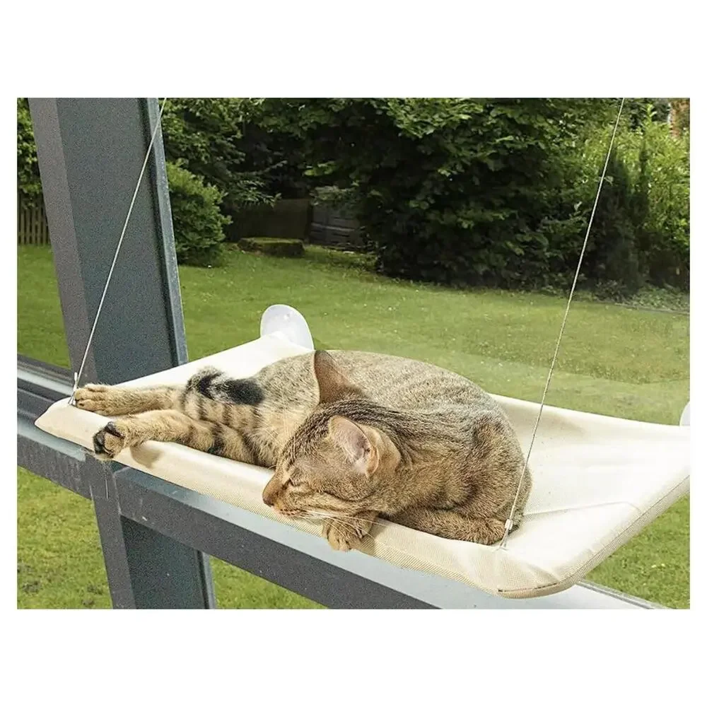 Cat Bed Window Hammock Shelf Perch Raised Resting Post Cats Silver